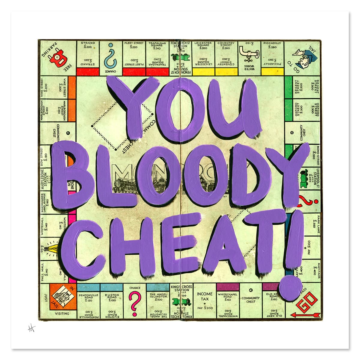 You Bloody Cheat - Monopoly Print